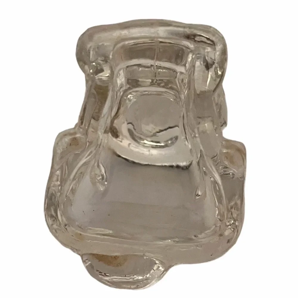 Vintage Federal Glass Company Puppy Dog Candy Container Clear Glass 1940s‎